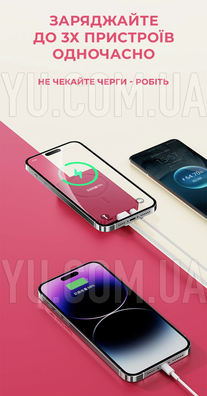 Мобільна зарядка для телефону повербанк Magnetic Power Bank 10.000mAh 22.5W Мобільна зарядка для телефону повербанк Magnetic Power Bank 10.000mAh 22.5W